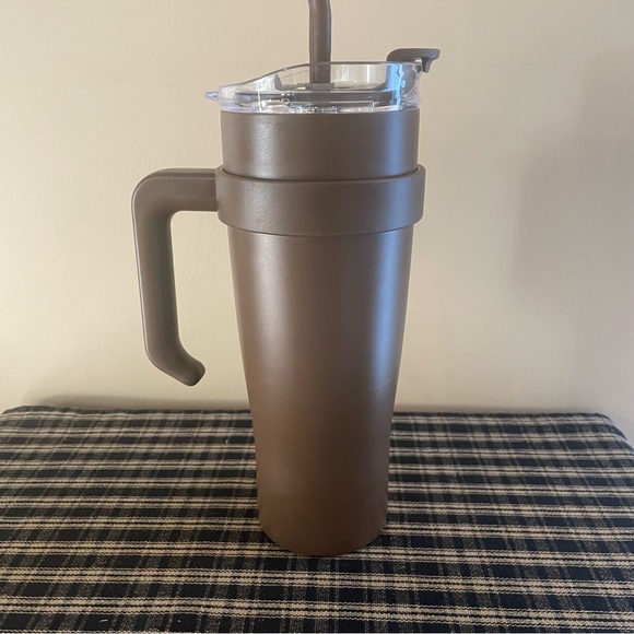 HYDRAFLOW 40oz Capri Stainless Steel Insulated Tumbler Straw Sip Lid Brown #499 - Picture 5 of 13